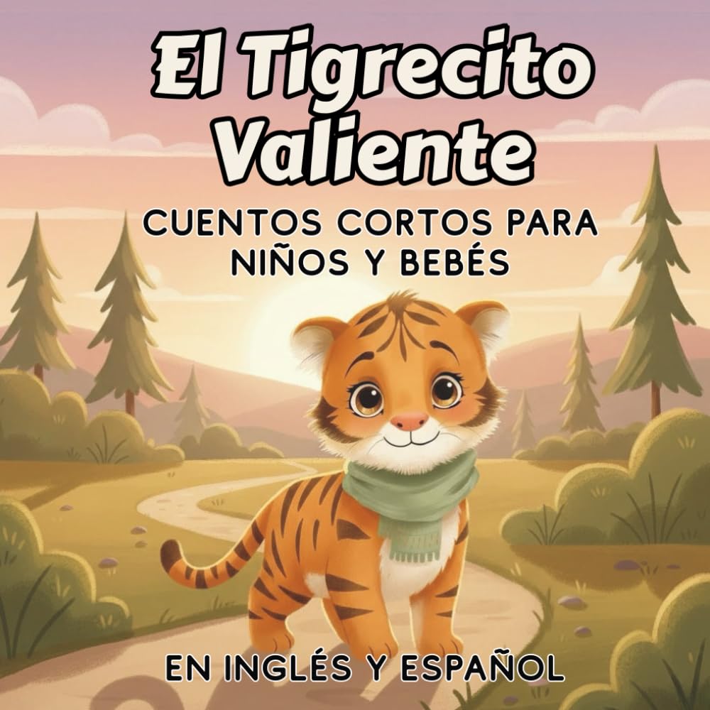 El Tigrecito Valiente: Cuentos Cortos para Niños y Bebés, en inglés y español, cuentos cortos para niños de 2 años