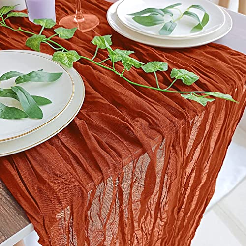 Treesunshine 6 Pack 10FT Cheesecloth Table Runner, Hessian Table Runner for Wedding Decor Gauze Tablecloth, Tartan Tablecloth - Image 2