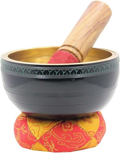 Miniatura 2 de Juego de cuenco tibetano de meditación de calidad superior, mazo/cojín