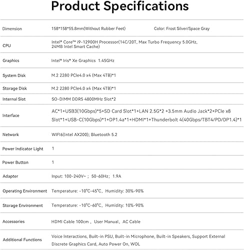 Vista 27 de Beelink Mini PC SEI11, Intel 10ª generación i5-11320H (hasta 4.5 GHz) 4C/8T, mini computadora de 16 GB DDR4 RAM 500 GB NVMe SSD, micro PC 4K a 60Hz