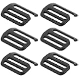 ORFOFE 6pcs Metal Cam Buckles for Backpack Strap Adjustment, Black Alloy Buckle Clips with 3-level Webbing Slider, Outdoor Bag Hardware for Luggage and Shoulder Strap Replacement