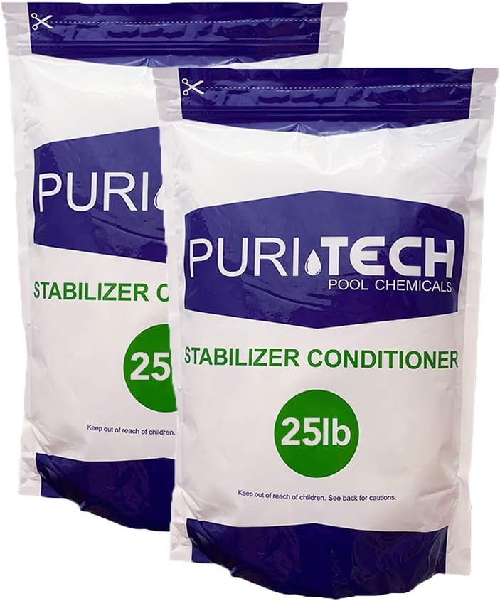 20 lbs Puri Tech Stabilizer Conditioner Cyanuric Acid UV Protection for Swimming Pools and Spas