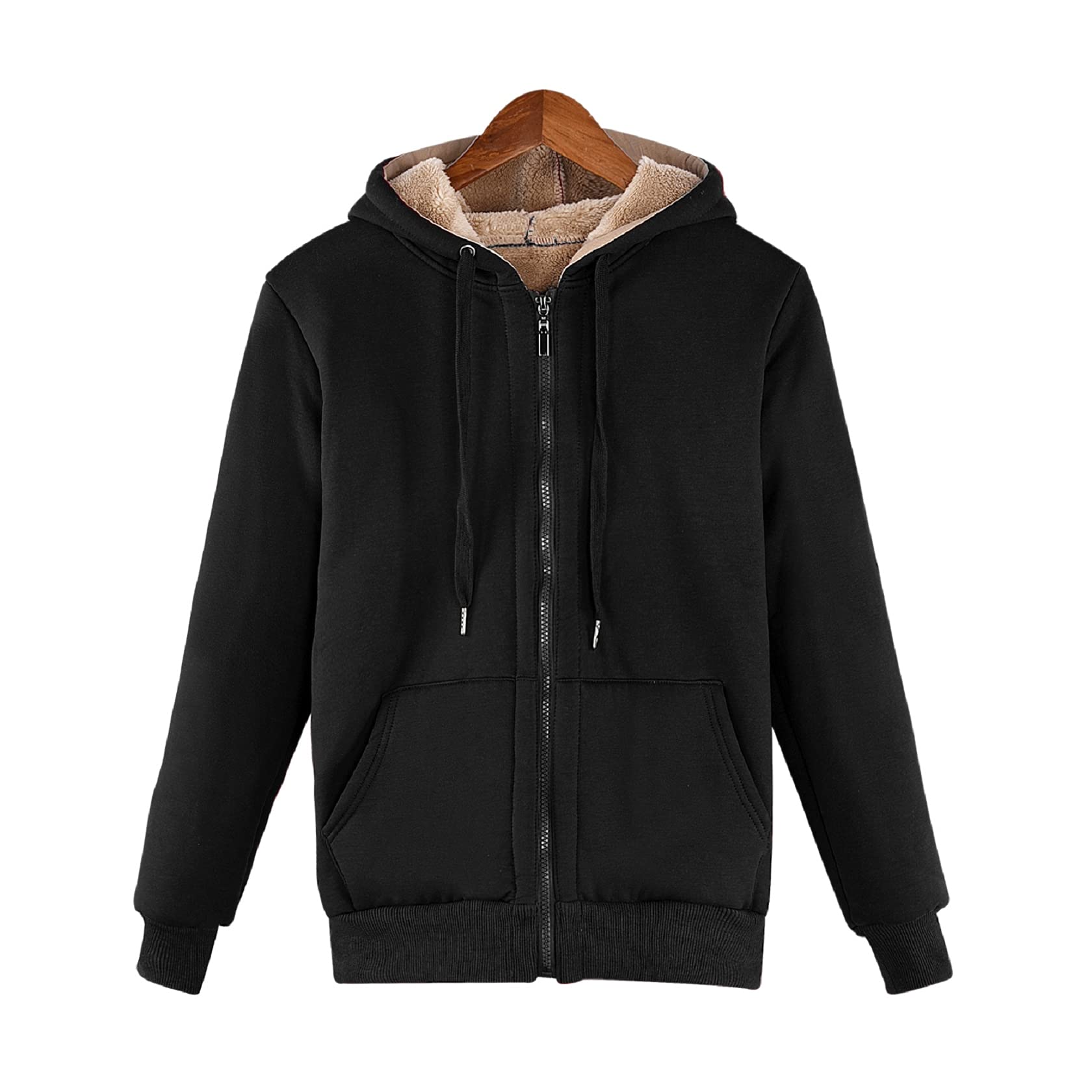 Niwicee Felpe con Cappuccio Donna Pullover Addensato da Tenere al Caldo Sweatshirt Maglione Manica Lunga Cappotto Hoodie Felpa in Pile Serie Plus Pullover Cotone Zip