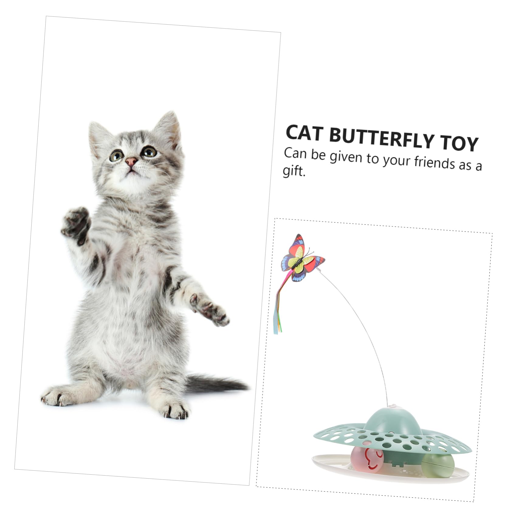 TOYANDONA Juguete Giratorio Eléctrico para Gatos Simulación De Juguete para Gatos Interactivo para Mascotas Suministros para Casa
