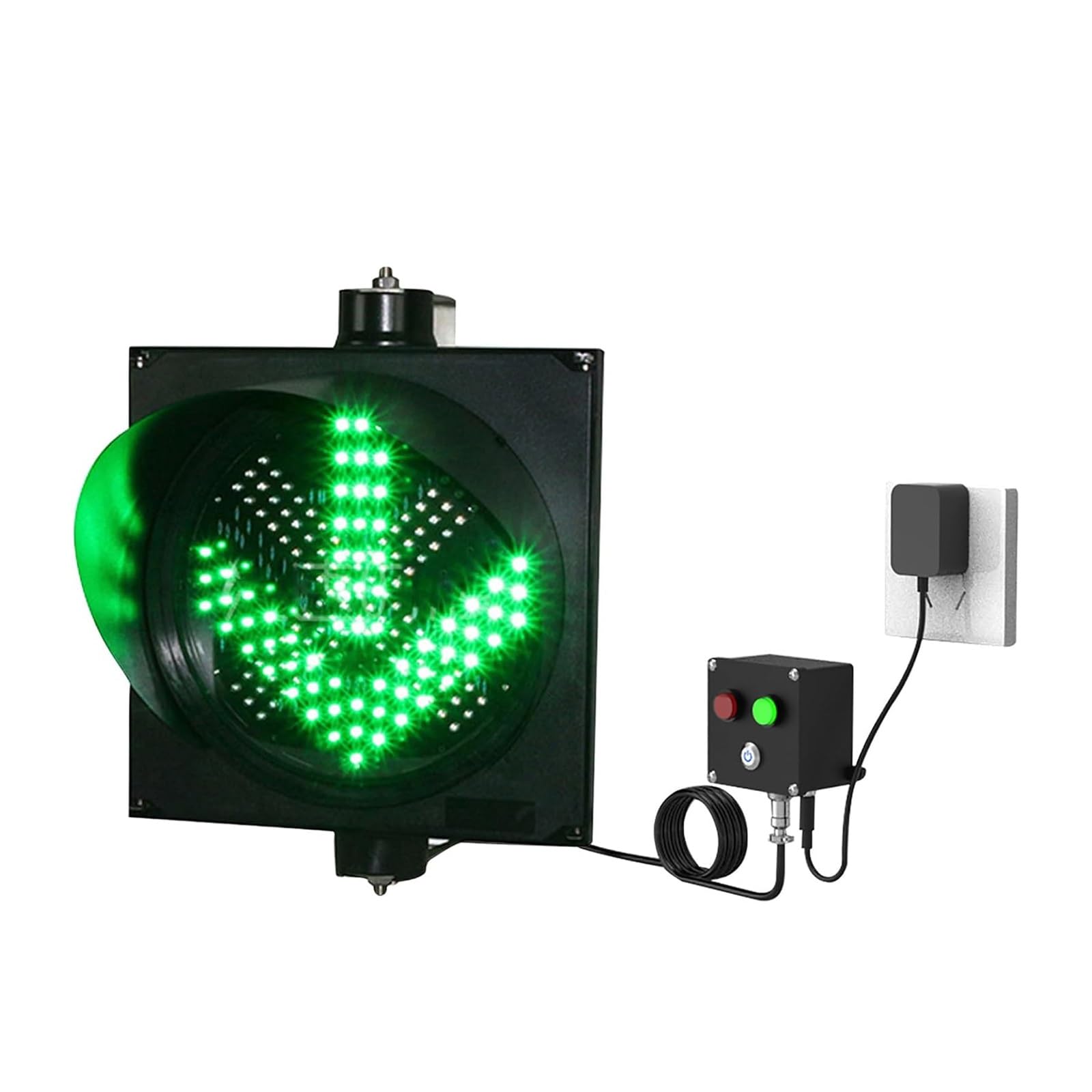 Feu De Signalisation Rouge/Vert, Feu Stop, Lampe Témoin De Circulation À LED Industrielle, Lampe D'avertissement, avec Commande À Bouton-Poussoir, pour Parking, Carrefour (30 Cm)