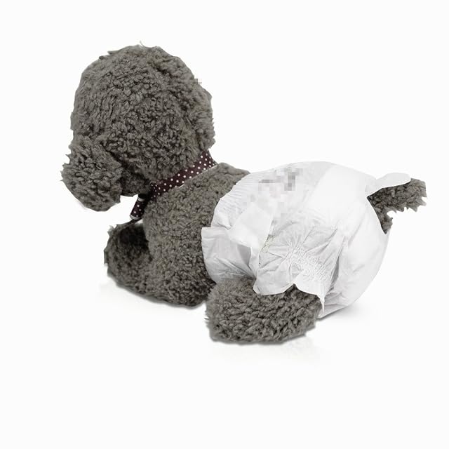 Foto 5 de 6 de Pañales Desechables para Cachorros Hembra para Mascotas, Super absorción x 5 Tallas (12u L, Blanco con Puntos)