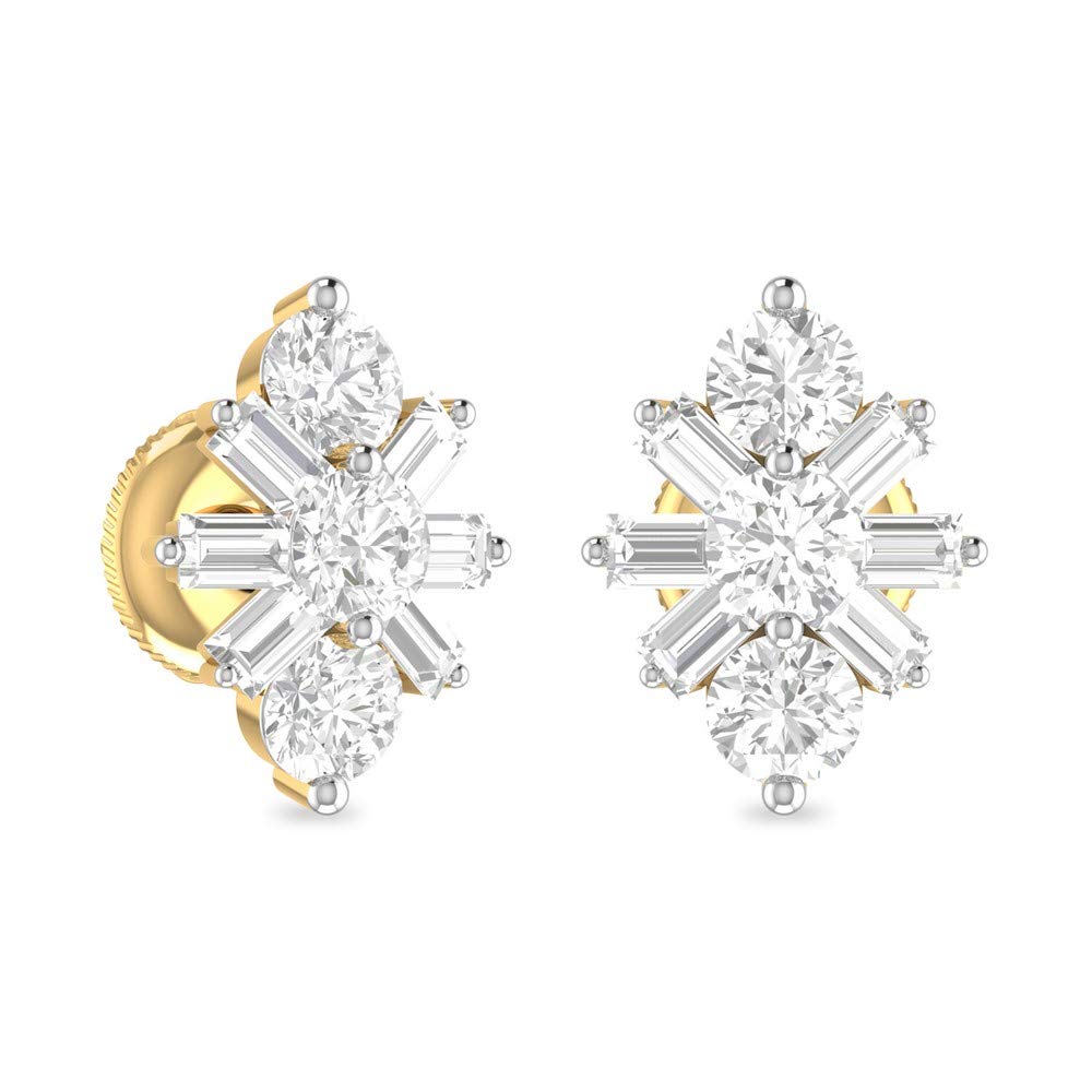 Aucent by PC Jeweller The Arkini 18KT Yellow Gold and Diamond Earrings-image-12