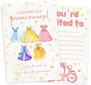 Princess Birthday Party Invitations, Fairy Tale Themed Party Invitations Card for Boys Girls (30 Cards & 30 Envelopes) - Buy now