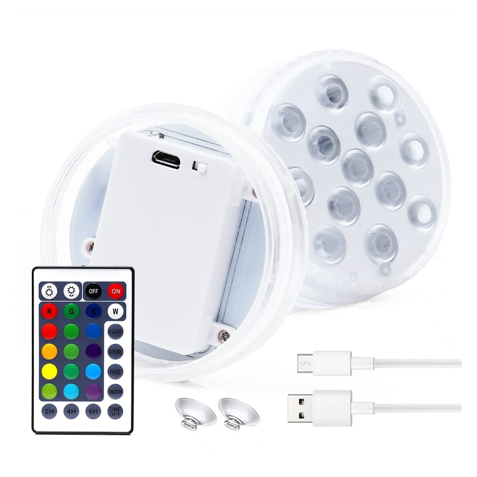 HEXEH Lumière sous-Marine Lumière Rechargeable 13 LED RVB Lumières LED Submersibles magnétiques sous-Marines IP68 Piscine imperméable Piscine Tank Étang Light Lumières d'étang