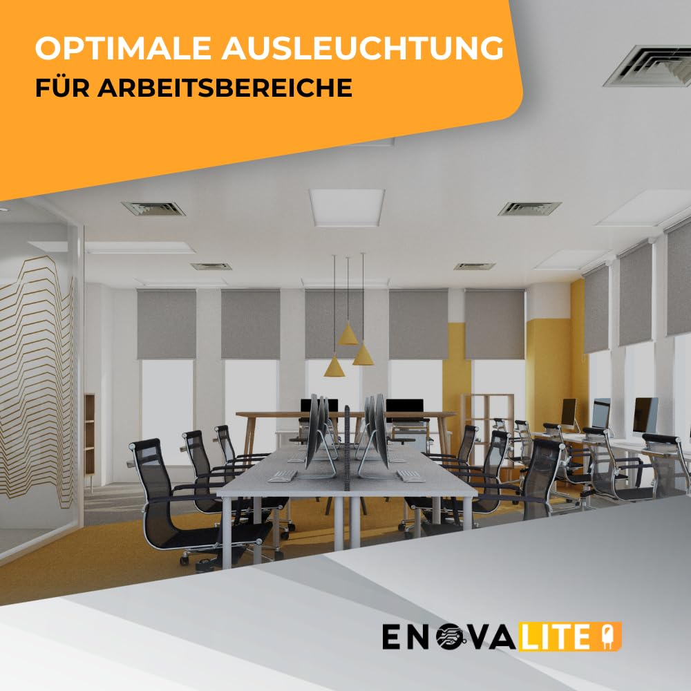LED Panel 62x62 cm dimmbar mit Fernbedienung - Farbtemperatur einstellbar 3000K 4000K 6000K - 36W 3600lm - flache LED Lampe Paneele für Rasterdecke inkl. 230V Netzteil - 620x620x0,9mm