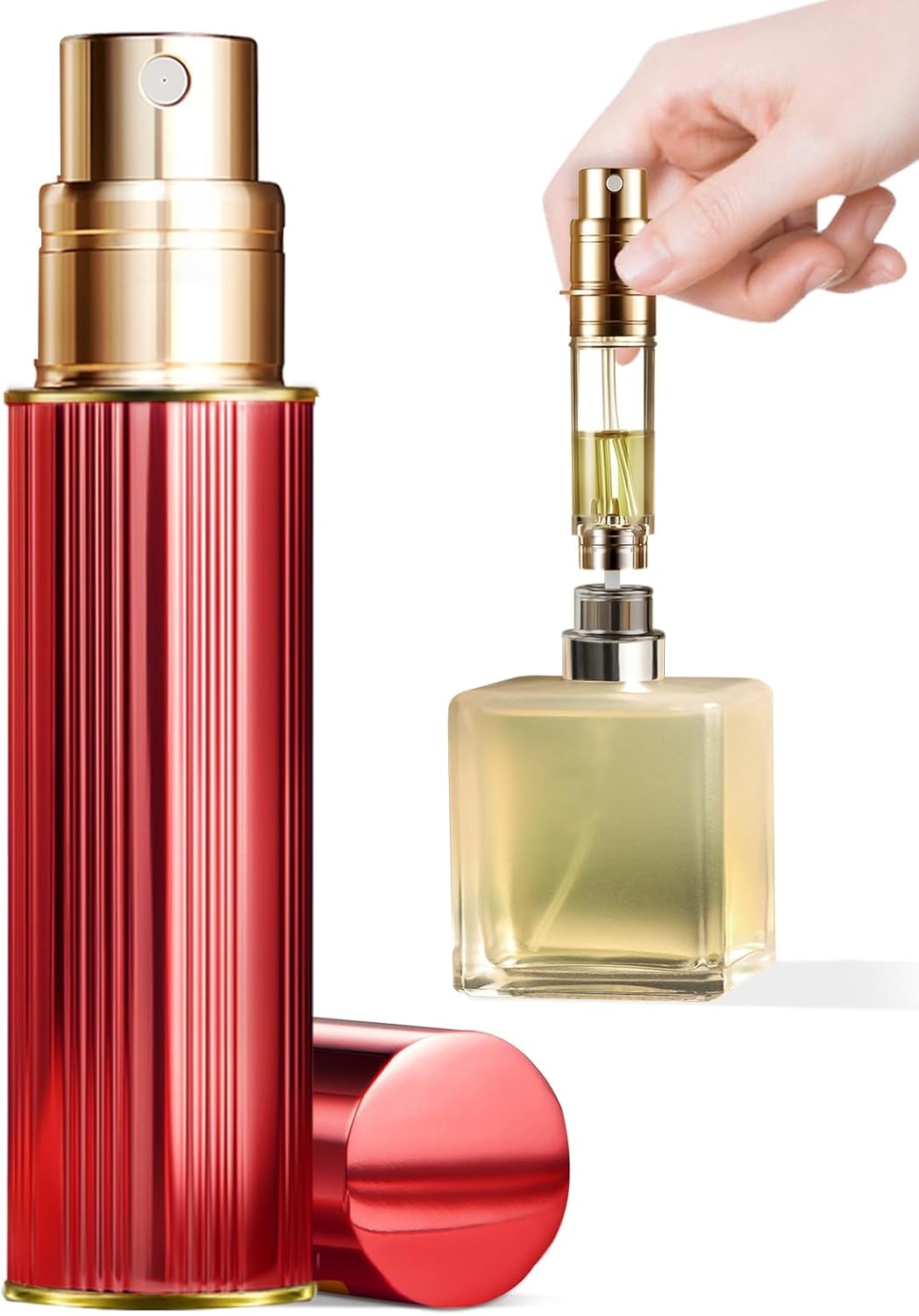 Hervulbare parfumverstuiver – 10 ml draagbare reisspuitfles, lekbestendige mini-formaat parfumverstuiver bodemvulling, Keulen-dispenser met mannen en vrouwen (PA, London Ruby)