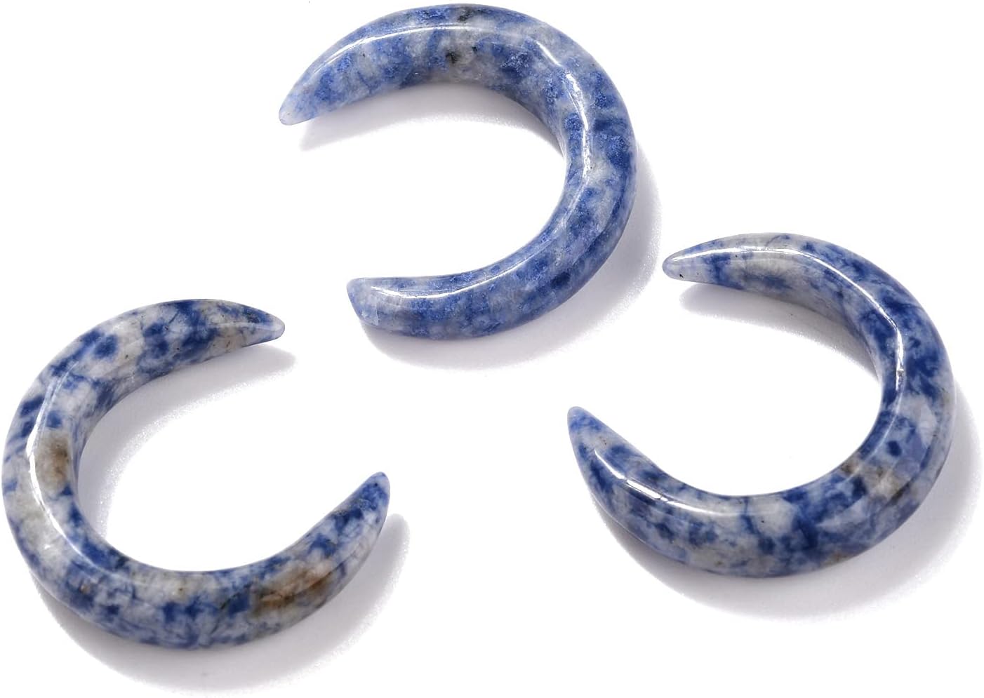 Pandahall 10Pcs Natural Crescent Moon Gemstone 31x28x6.5mm Dyed Natural Double Horn Yellow Agate Beads Beads No Hole for Wire Wrapped Pendant Making