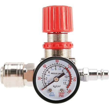 Druckregler Mit Manometer - 1/4" Druckminderer Für Luftkompressor Mit 3/4 Löchern