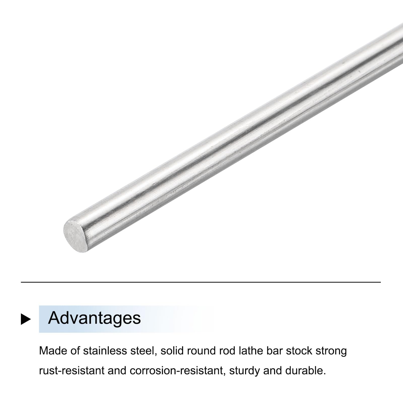 Asta Tonda in Acciaio Inossidabile 304 3mm x 100mm per Progetti Fai da Te