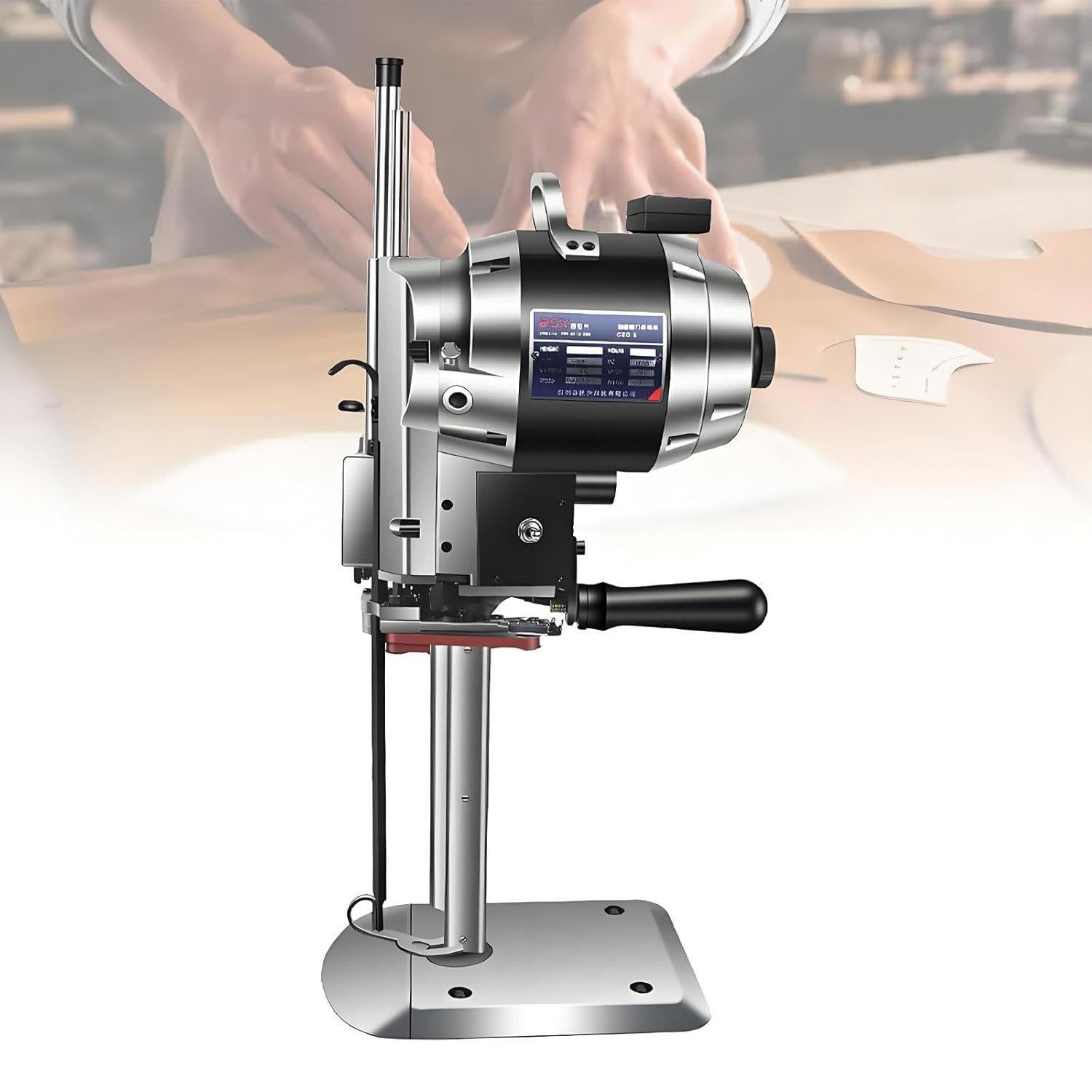 Macchina da taglio elettrica verticale per tessuti-luce LED rotante a 360°