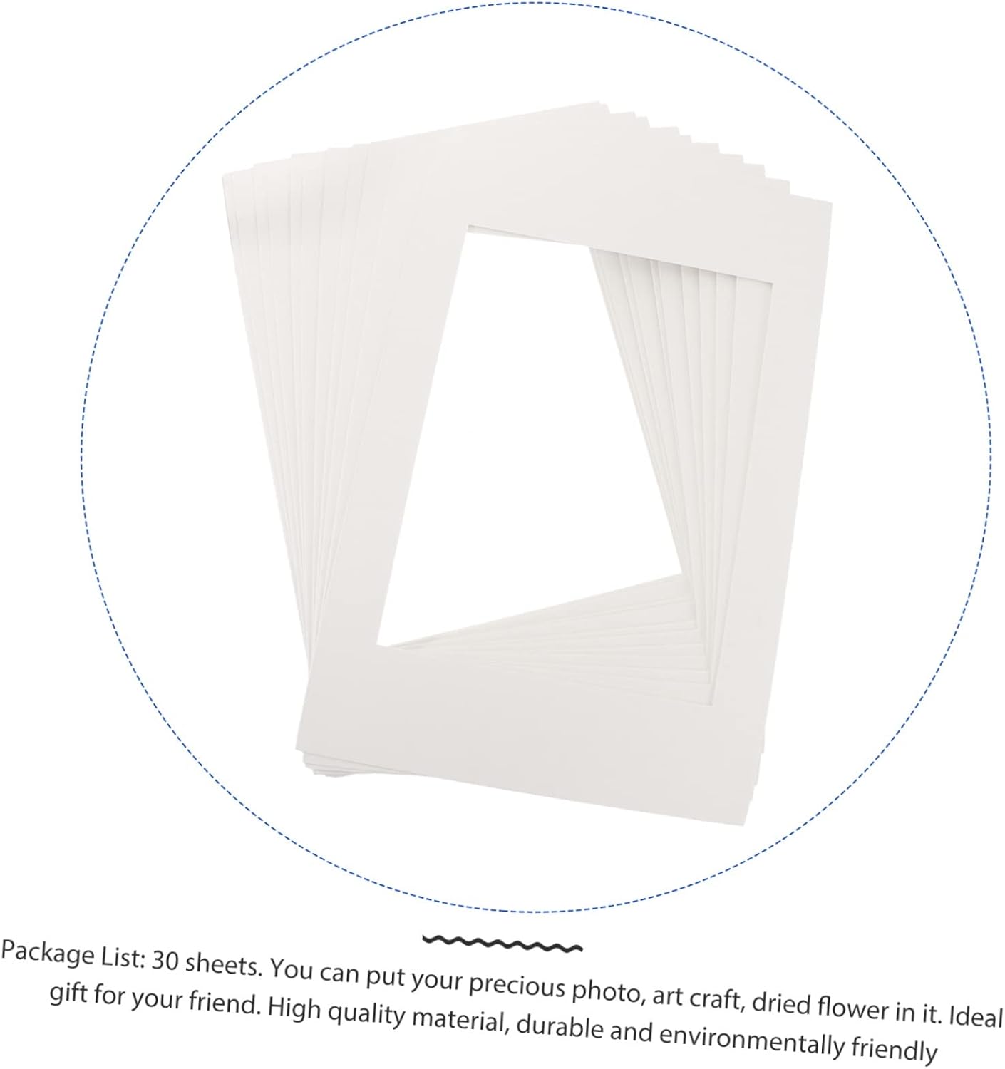 30pcs Pre-cut Picture Frame Mats Backing Board for Photo Display White Matboard Opening for Home Decor and Creative Projects