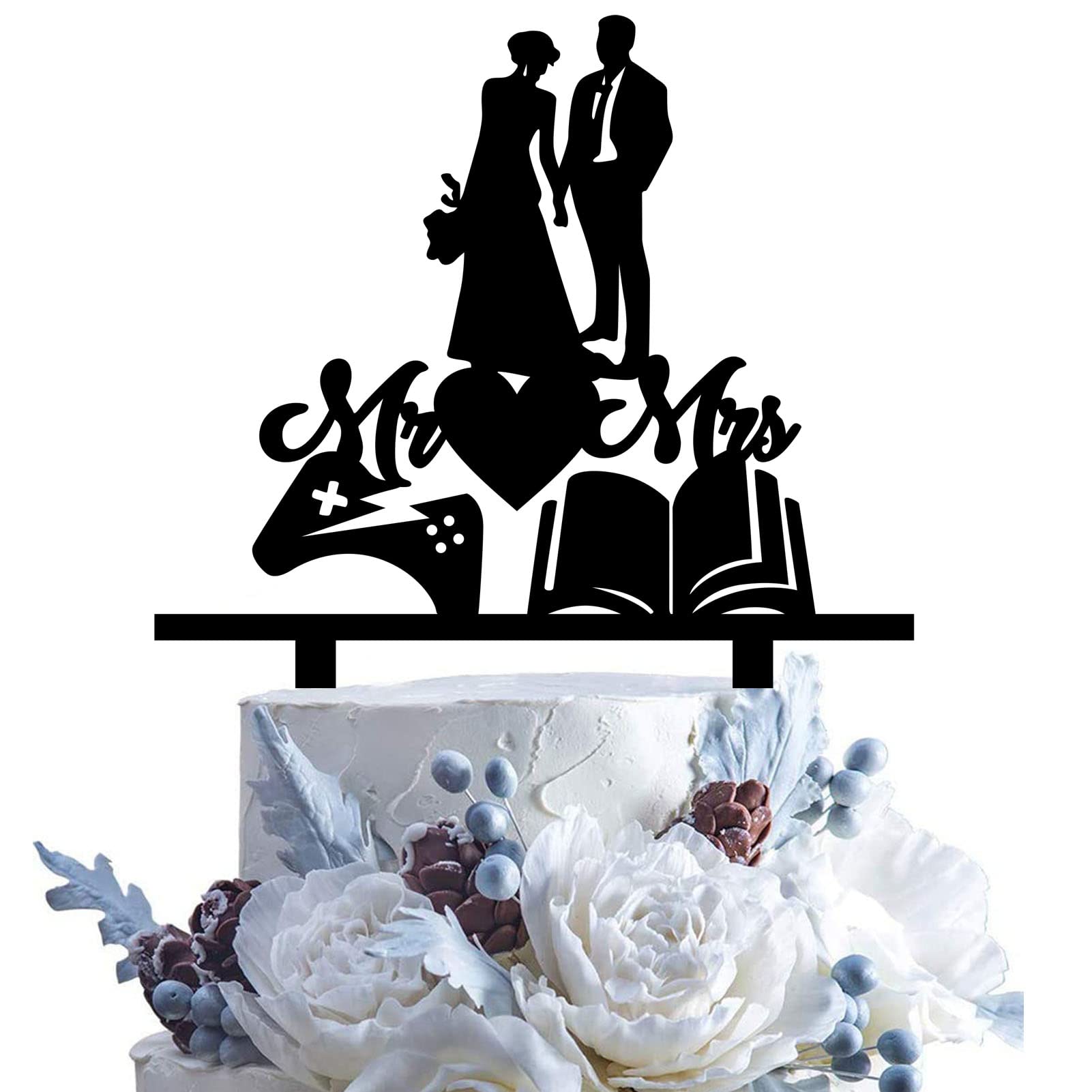 Mr & Mrs Wedding Game Console Book Cake Topper Game Controller Video Game Funny Bridal Shower