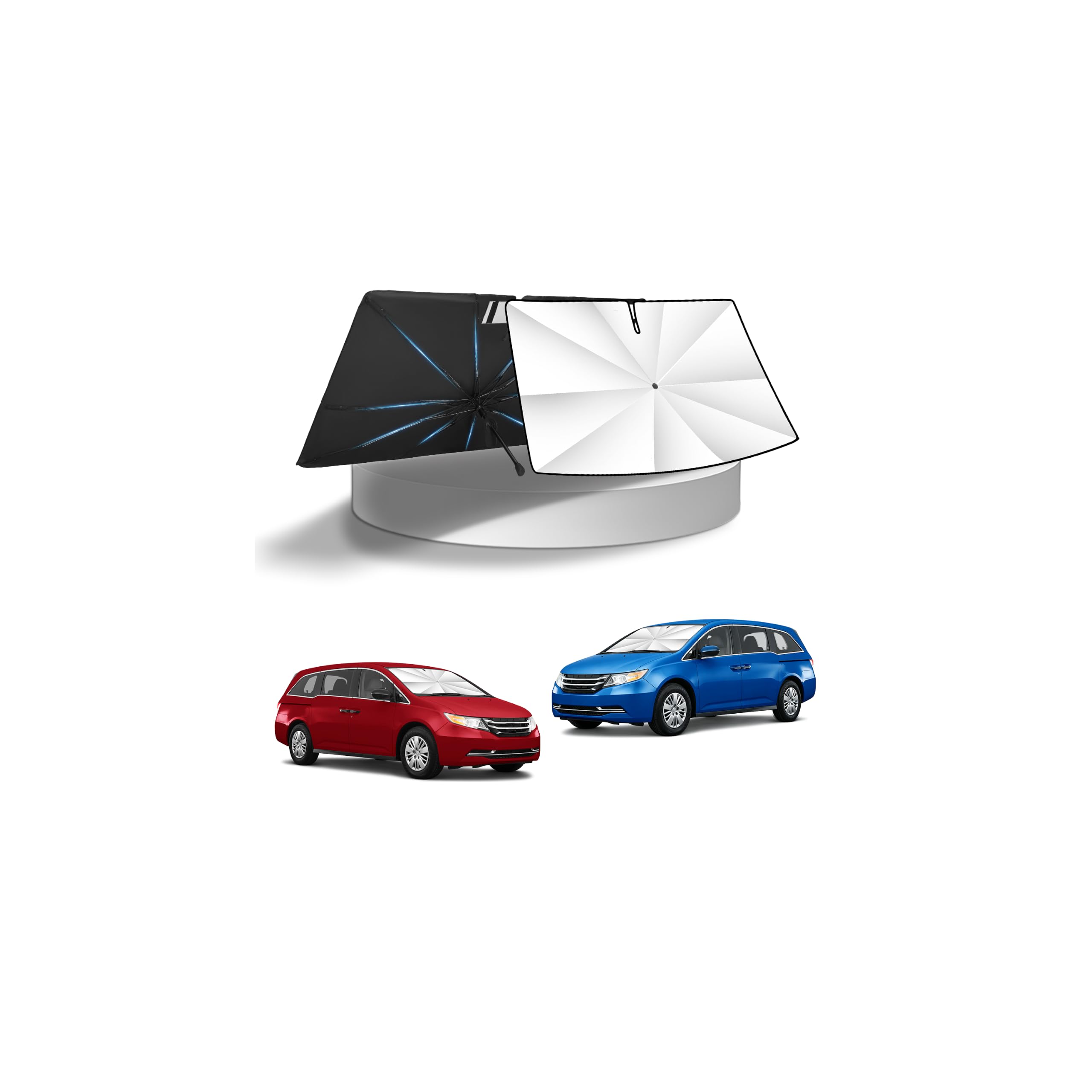 KUST Windshield Sun Shade Umbrella for 【2011-2017 Honda Odyssey】 | Custom Fit Windshield Sunshade | Interior Accessories for Odyssey | Blocks Heat &amp; UV Scratch Resistant