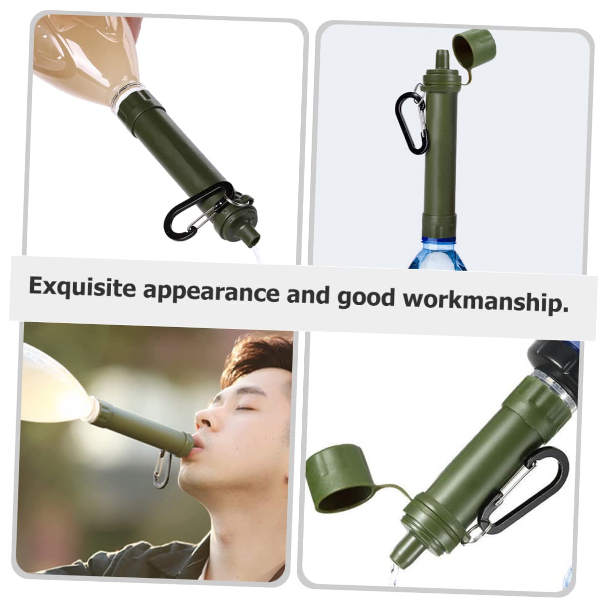 TOYANDONA 2 Pezzi Paglia che beve la vita filtro dell'acqua da campeggio per portatile piccolo Filtri depuratore d'acqua di sopravvivenza depuratore d'acqua da campeggio addominali