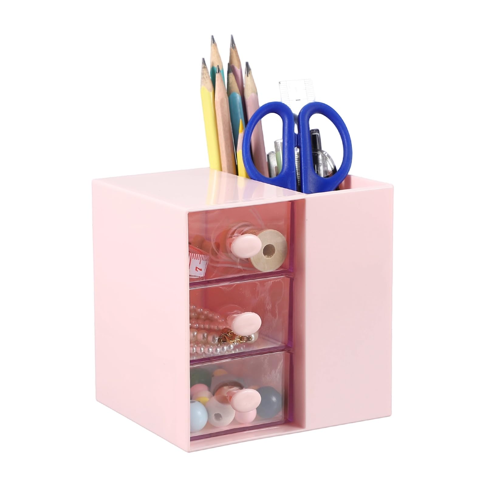 Cajonera de escritorio de plástico para solucionar el desorden de accesorios en el dormitorio