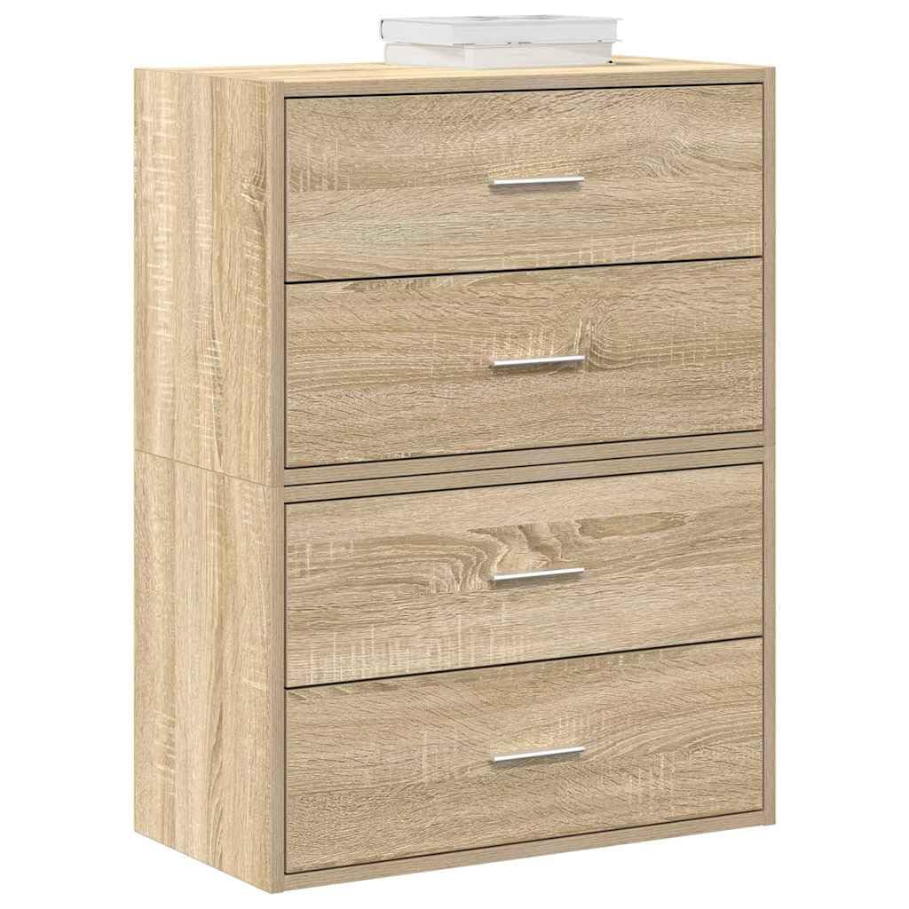 Aparador 2 cajones para ganar espacio mueble auxiliar salon roble Sonoma