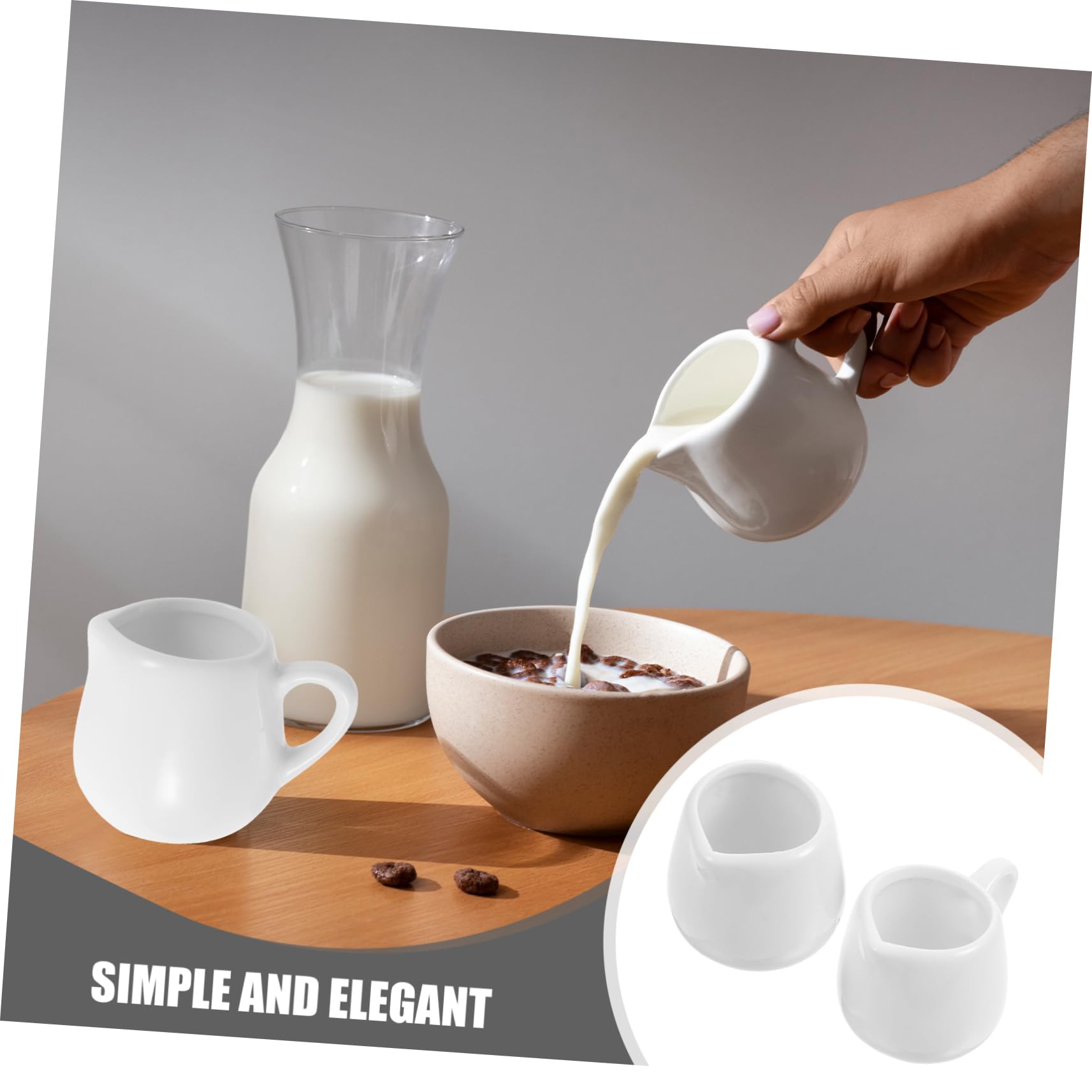 FUNOMOCYA 6pcs Kitchen Accessories Ceramic Milk Cups Spatula for Syrup Dish Reusable Easy to Clean