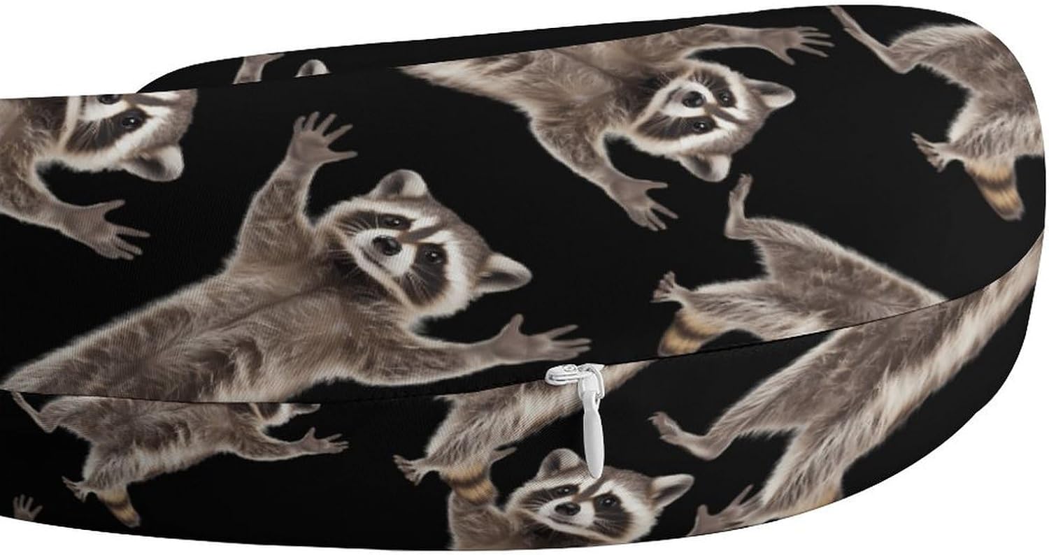 Cute Raccoon Memory Foam Pillows U Shaped Travel Neck Pillow