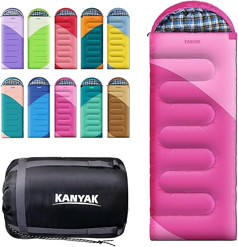 Miniatura 13 de Saco de dormir de campamento, sacos de dormir de 32 ℉ para adultos, niños, adolescentes, clima frío, cálido saco de dormir de invierno para 3-4