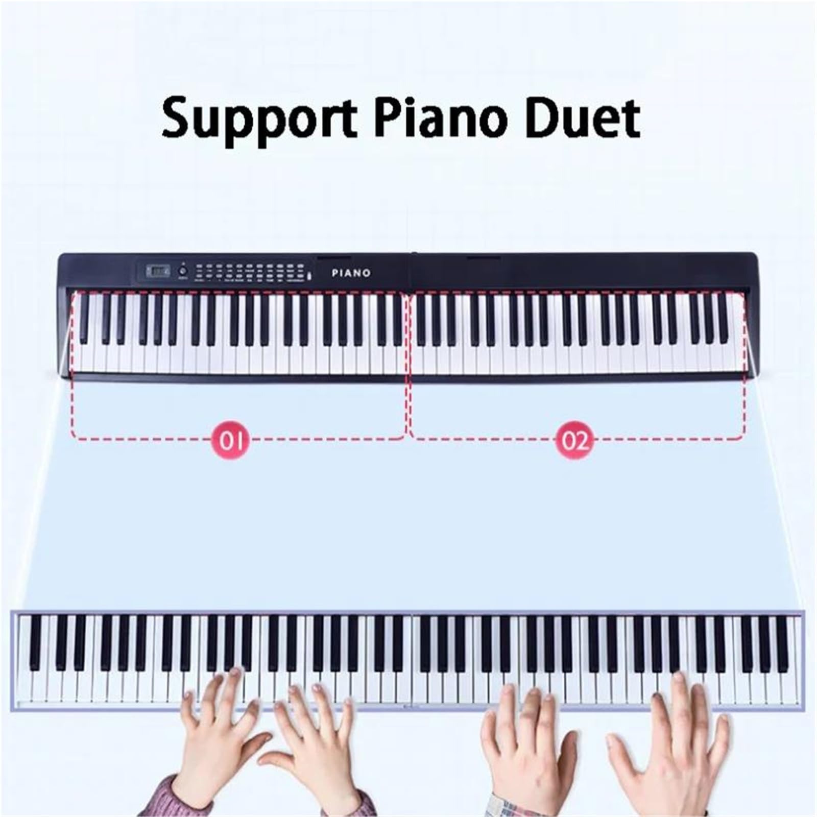 Pianino Elektroniczne Składane Pianino Elektroniczne Dla Dorosłych 88 Klawiszy Cyfrowy Syntezator Muzyczny Klawiatura Profesjonalna(Type2)