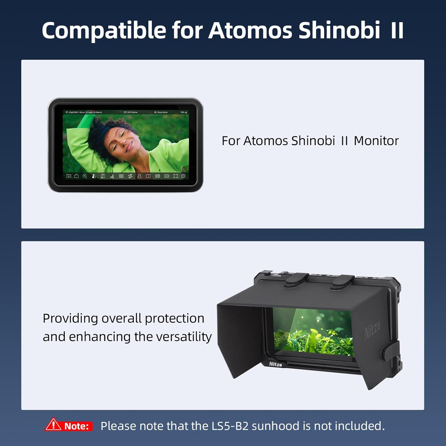 Nitze Cage for Atomos Shinobi II Monitor with Built-in Cold Shoe and NATO Rail - JT-A06A - Image 3