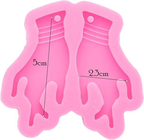 Miniatura 2 de Super brillante forma de mano pendientes molde resina silicona llavero molde para DIY mujeres moda joyería resina fundición moldes resina epoxi