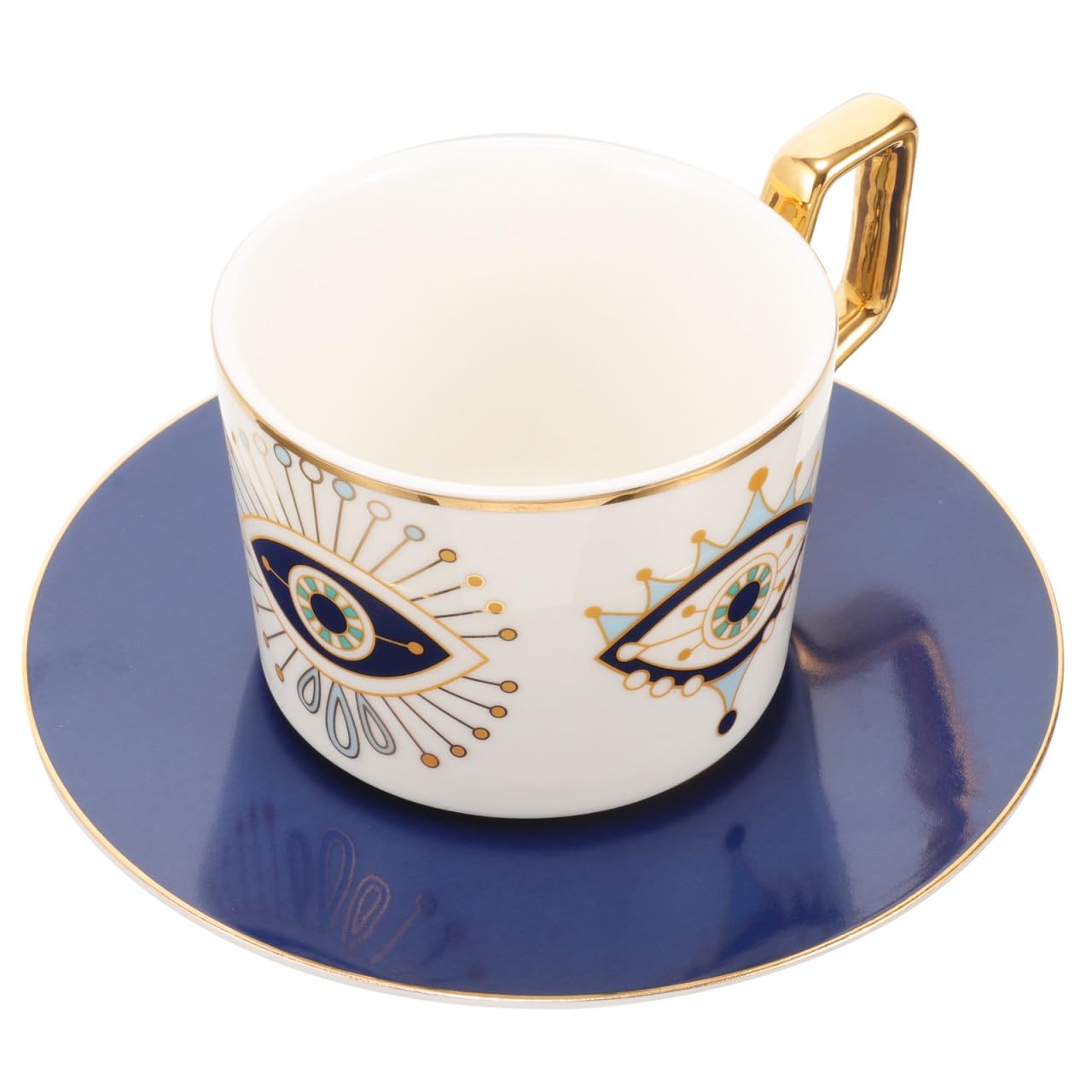 Set Di Tazze Da Caffè in Ceramica Con Piattino E Motivo A Occhio Diabolico Tazza Da Caffè Vintage E Tazza Da Latte Retrò Look Sofisticato E Rilassante