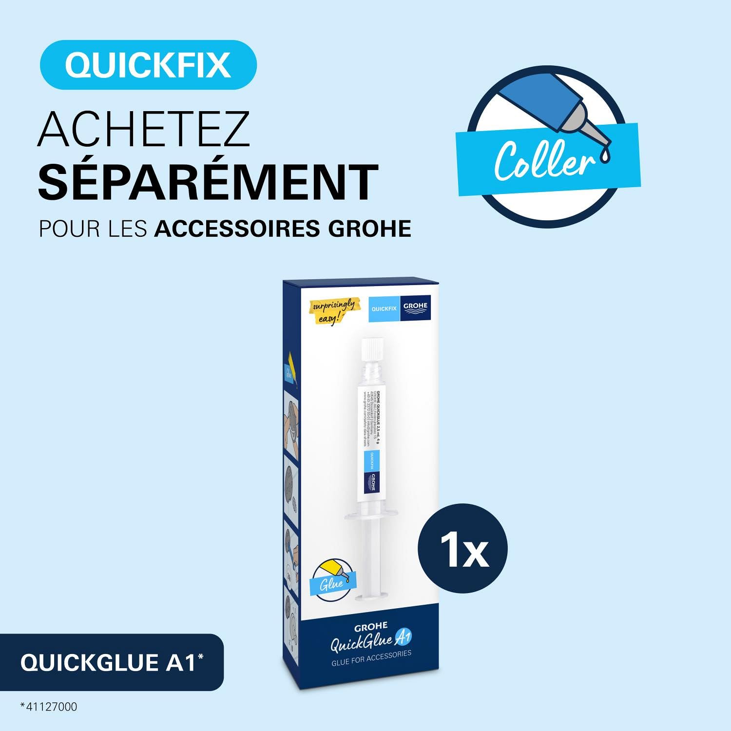 GROHE Start Ensemble Brosse WC avec Support Mural – Métal et Verre, Fixation Murale Cachée, Vis et Chevilles Incluses, Hauteur 398 mm, Gold Brossé Cool Sunrise, 41185GN0