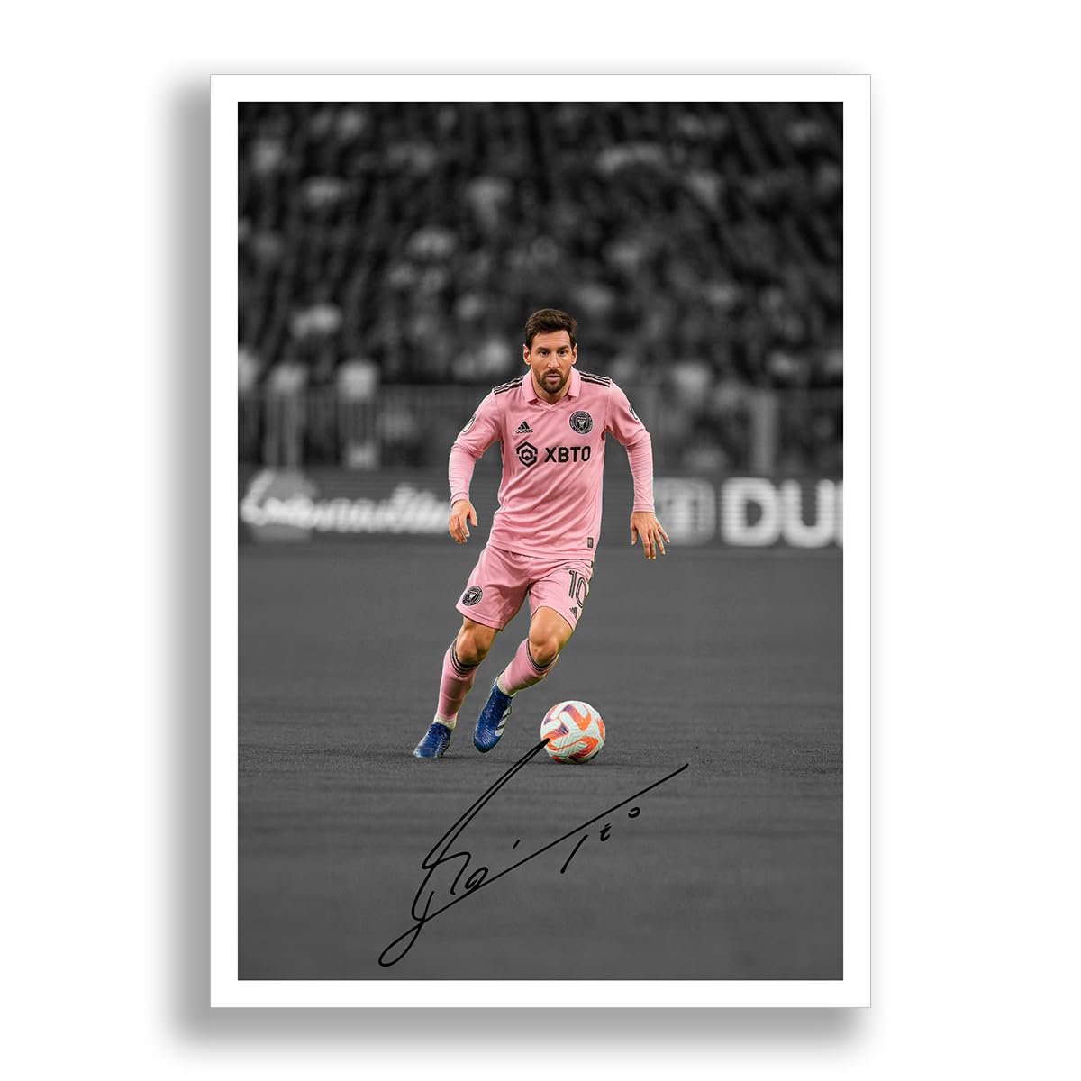 Lionel Messi Signed Photo Poster Print Picture Display Autograph Memorabilia Gift Barcelona PSG Argentina Inter Miami (Inter Miami A4 poster only)