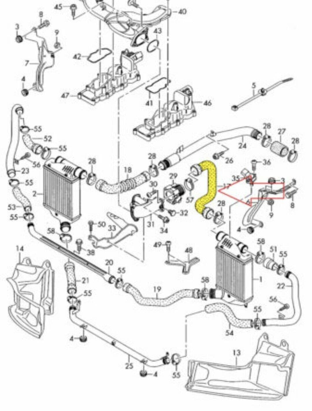 LLS-GERMANY Turboschlauch Ladeluftschlauch Kompatibel mit Audi A6 2.7 3.0 TDI 4F0145737K
