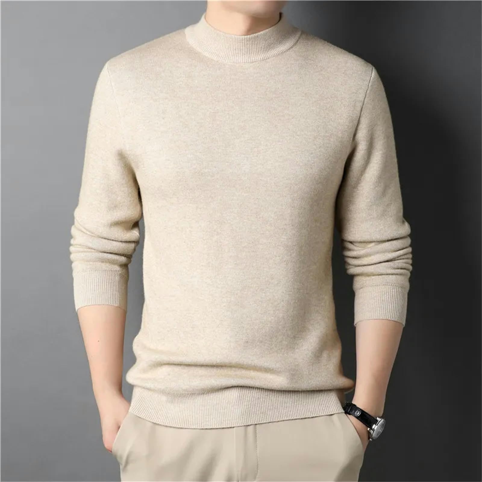 MdybF Maglione Uomo Maglione Maschile Mezzo Dolcevita da Uomo Maglioni A Maglia per Il Maglione da Uomo