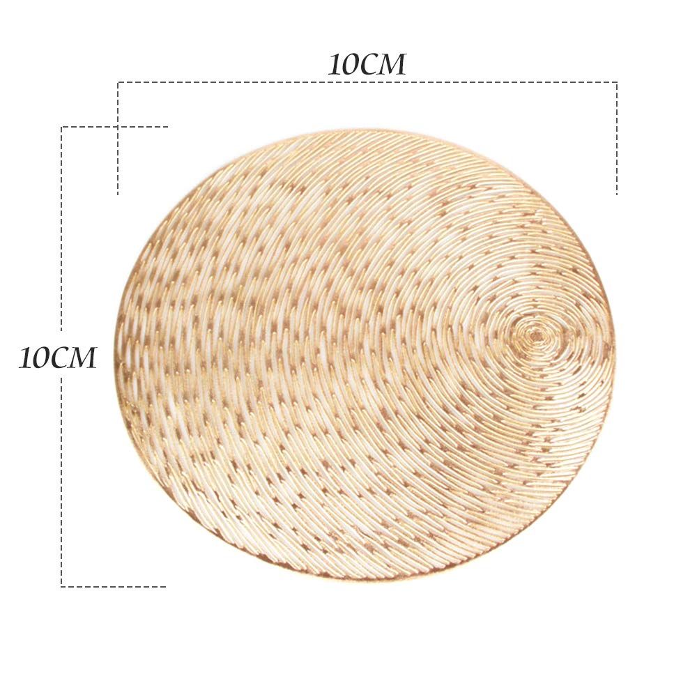 ASFINS Lot De 6 Dessous De Verre, Argent Dessous De Verres Ronde Sous Verres Dessous De Table Tapis De Tasse, Pour Table Salle à Manger Cuisine (Argent, Style L, 10cm