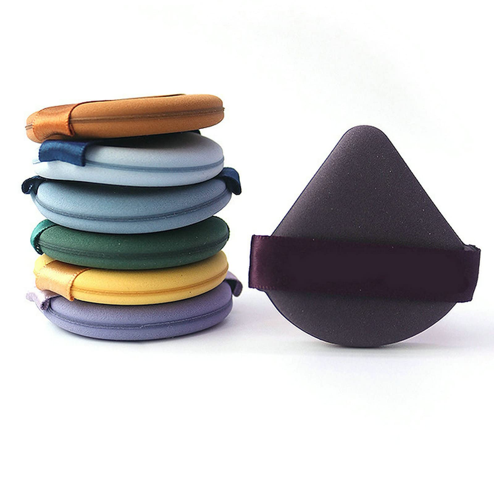 WIN-MARKETMulticolor Makeup Blender,Miracle Sponge, Reusable Makeup Powder Puff for Liquid and Cream Foundation,Pressed Powder,Full Coverage,Streak-Free Professional Makeup Tool,Latex Free(7PCS)