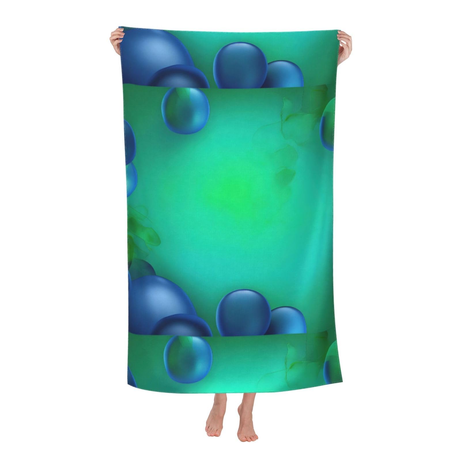 Cbaaghh Teal Blue Print Adult Beach Towels,Beach & Pool Towel,Beach Towels,Towels For Camping