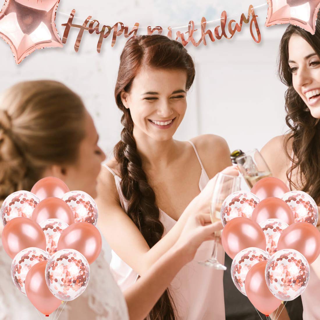 Koliphy Decorazione per Striscione 18 Anni, Oro Rosa Compleanno Sfondo, Ragazzo Ragazza Parete Giardino Decorazioni, 180 x 110cm