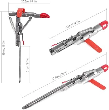 Lixada Automatic Double Spring / Automatic Spring Angle Pole Fish Rod Bracket حامل الصيد القياسي الفولاذ المقاوم للصدأ القابل للتعديل لأقواس الدعم الأرضي الحساسية & amp؛ رف قطب السمك القابل للطي