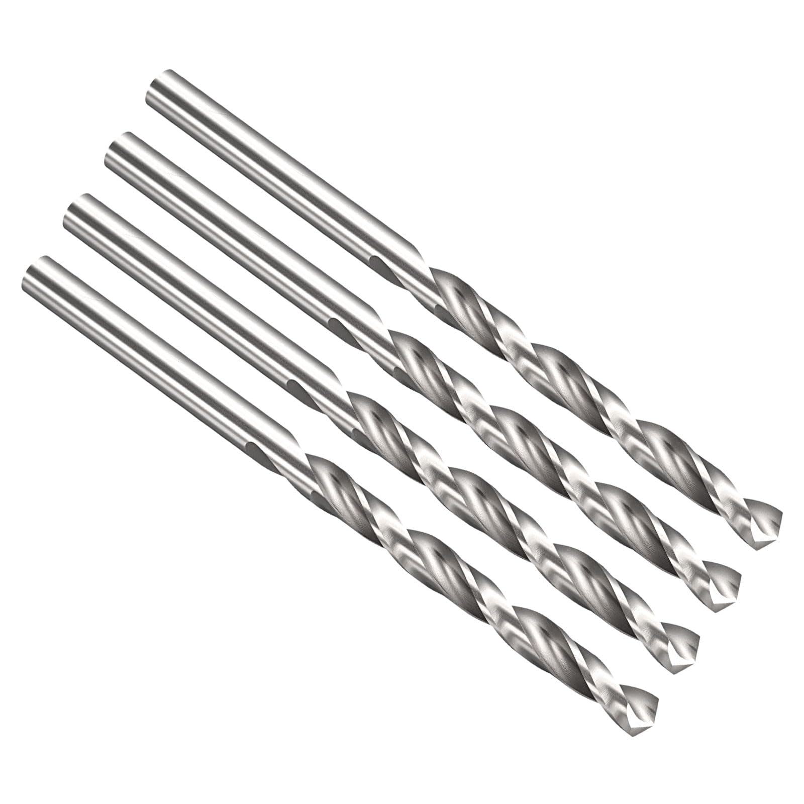 PATIKIL 4.5mm Drill Bit, Jobber Straight Shank M2 High-Speed Steel 135ยฐ Uncoated Bright for Stainless Steel Medium Hard Metal - 4 Pack