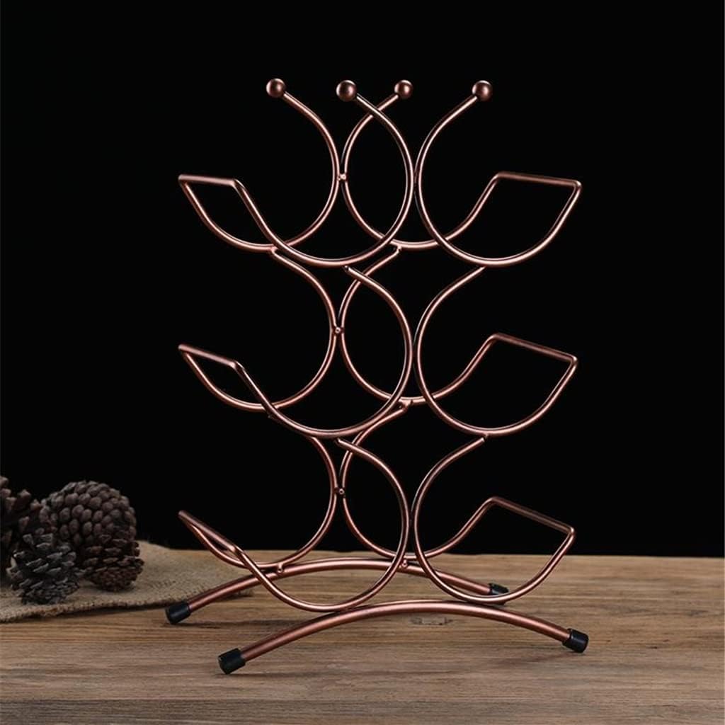 European 6-Bottle Wine Rack Metal Kitchen Storage Cabinet Display