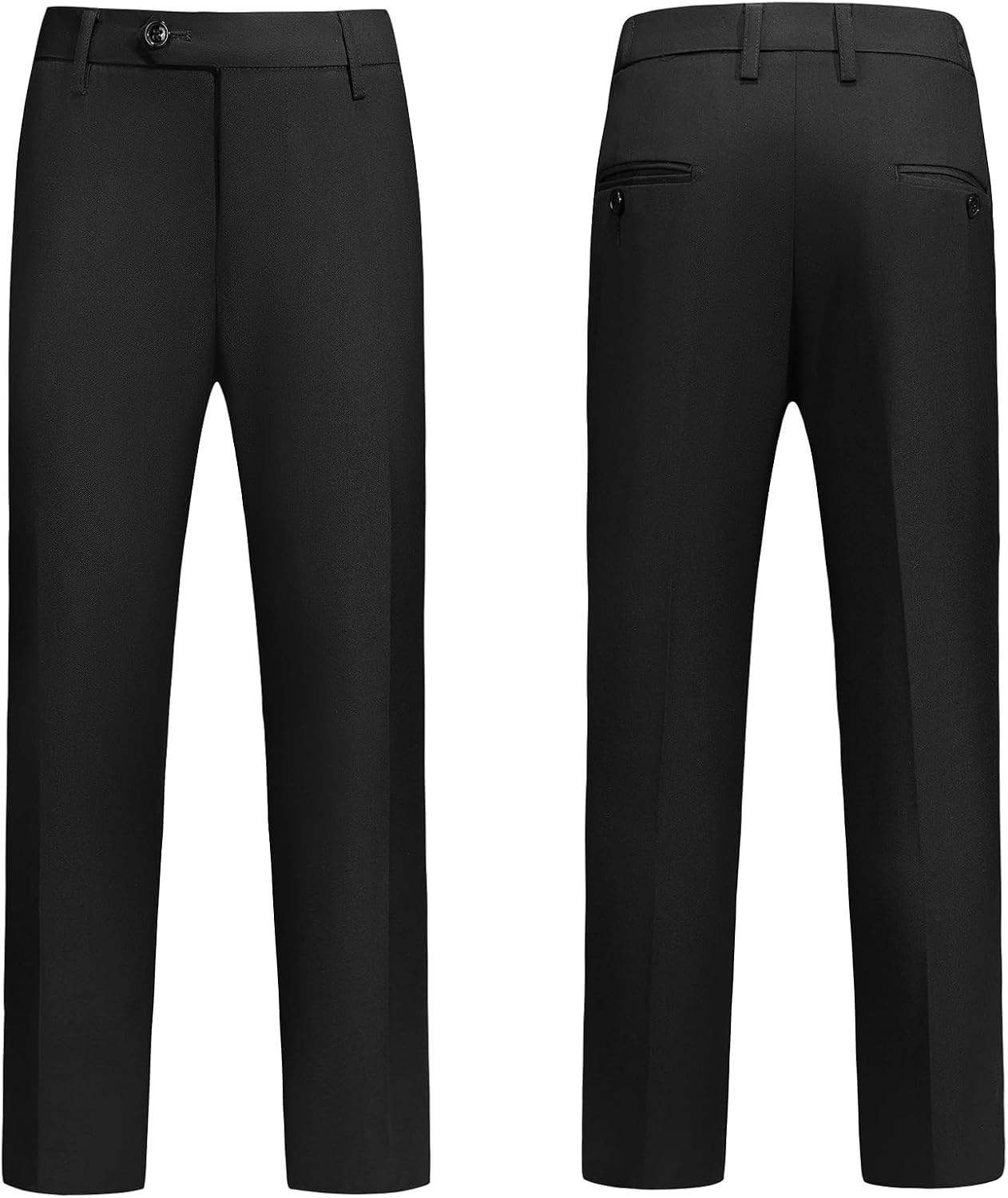 MODFUL Tuxedo Suits for Boys Kids Formal Wedding Outfit with Bow Tie White Shirt Velvet Blazer and Black Pants Set - Image 3