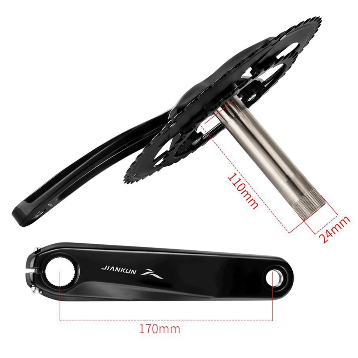 Amazon.co.jp: ロードバイク クランクセット 50-34T 53-39T 170mm 中空