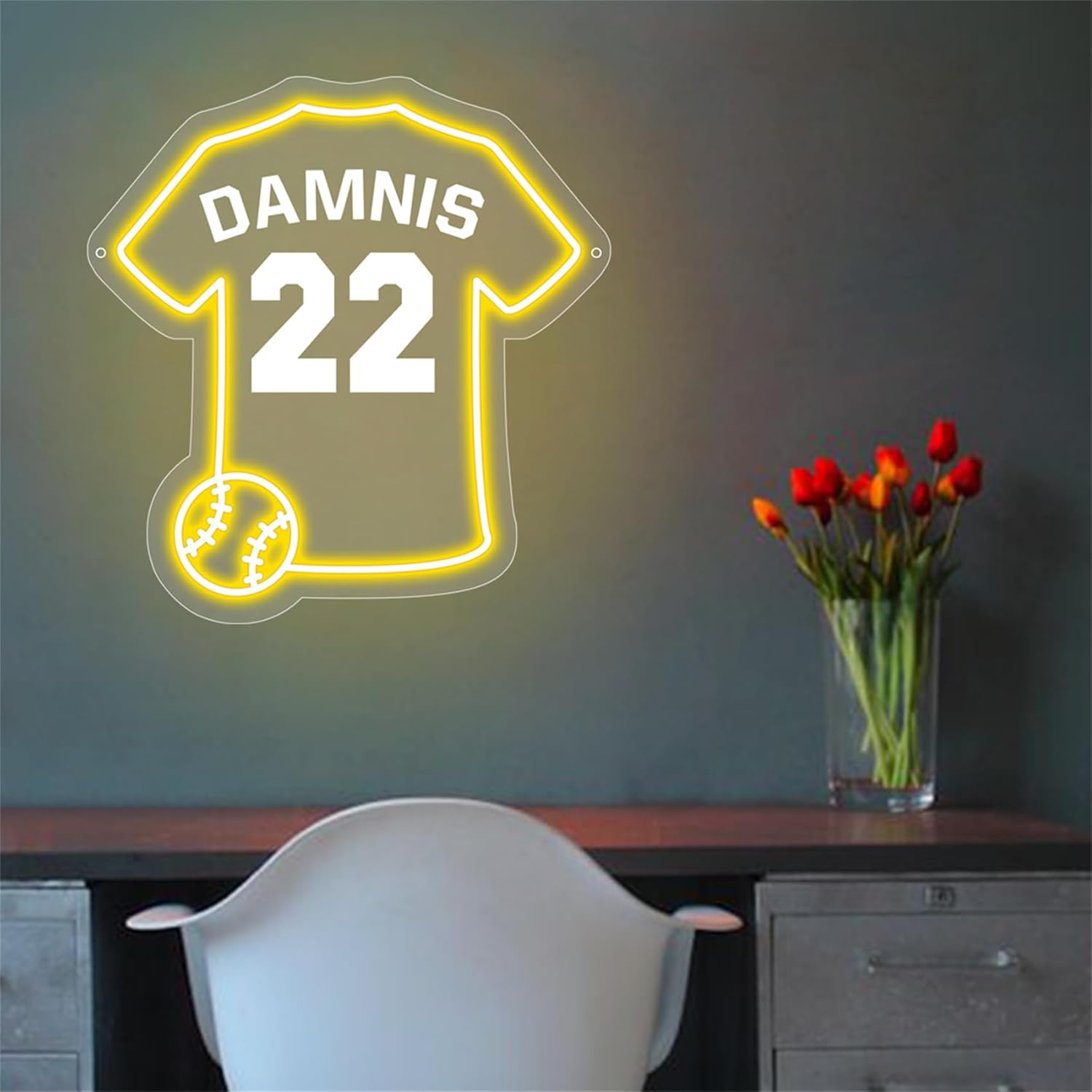 Personalized Soccer Neon Light Custom Soccer Acrylic Sign Light Soccer Player Name Wall Lamp Soccer Light Up Sign Soccer Sports Night Light Gifts for Birthday Christmas,H3