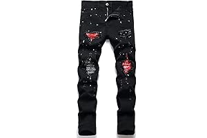 Durable and Stylish Men's Patch Ripped Jeans