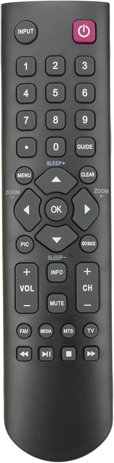 Front view of the ALLIMITY RC2000E01 remote control with all buttons clearly visible