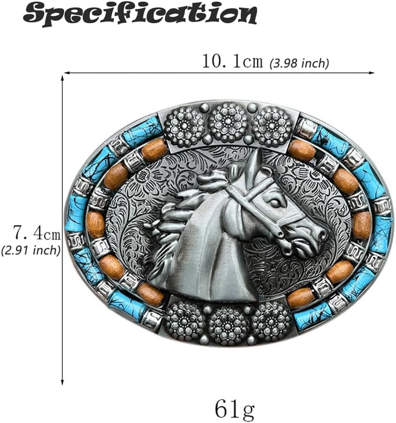 fomissky-sisa Western Cowgirl Cowboy Belt Buckle, Turquoise Country Big Belt Buckles for Men Women Kids Jean's Accessory - Image 2