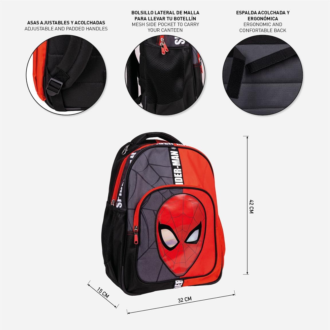 CERDÁ LIFE'S LITTLE MOMENTS Unisex Kid's Spiderman School Backpack, One Size